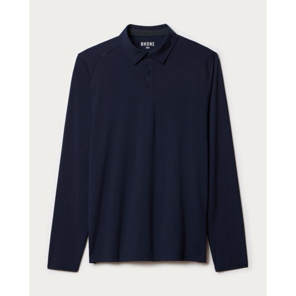 NWT Rhone Commuter Long Sleeve Polo in True Navy size Medium SLIM